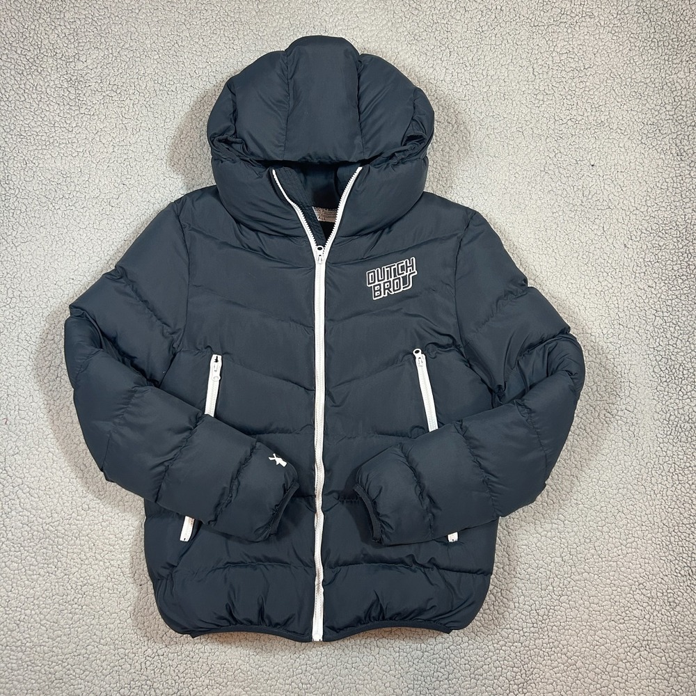 Dutch Bros Coffee Puffer Coat‎ Adult Small Long Sleeve Black Logo Winter